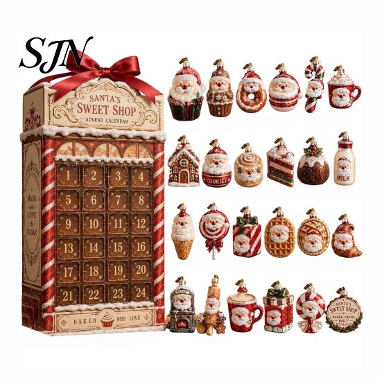 Balcony Hanging Pendant Heritage Acrylic Advent Calendar, Decorative Ornament, Durable Lightweight Christmas Calendar Blind Box for Home Bedroom