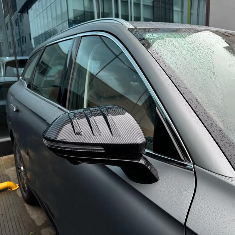 For Omoda C7 2025 2026 Car ABS Carbon Black Rear View Mirror Protection Side Cover Decoration Trim Stickers Auto Accessories