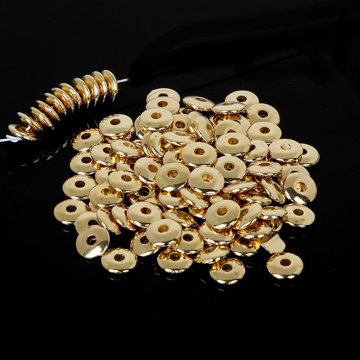 

100-500 шт акриловые круглые бусины-разделители CCB для изготовления ювелирных изделий DIY браслеты ожерелья 6x2mm 300pcs золотой