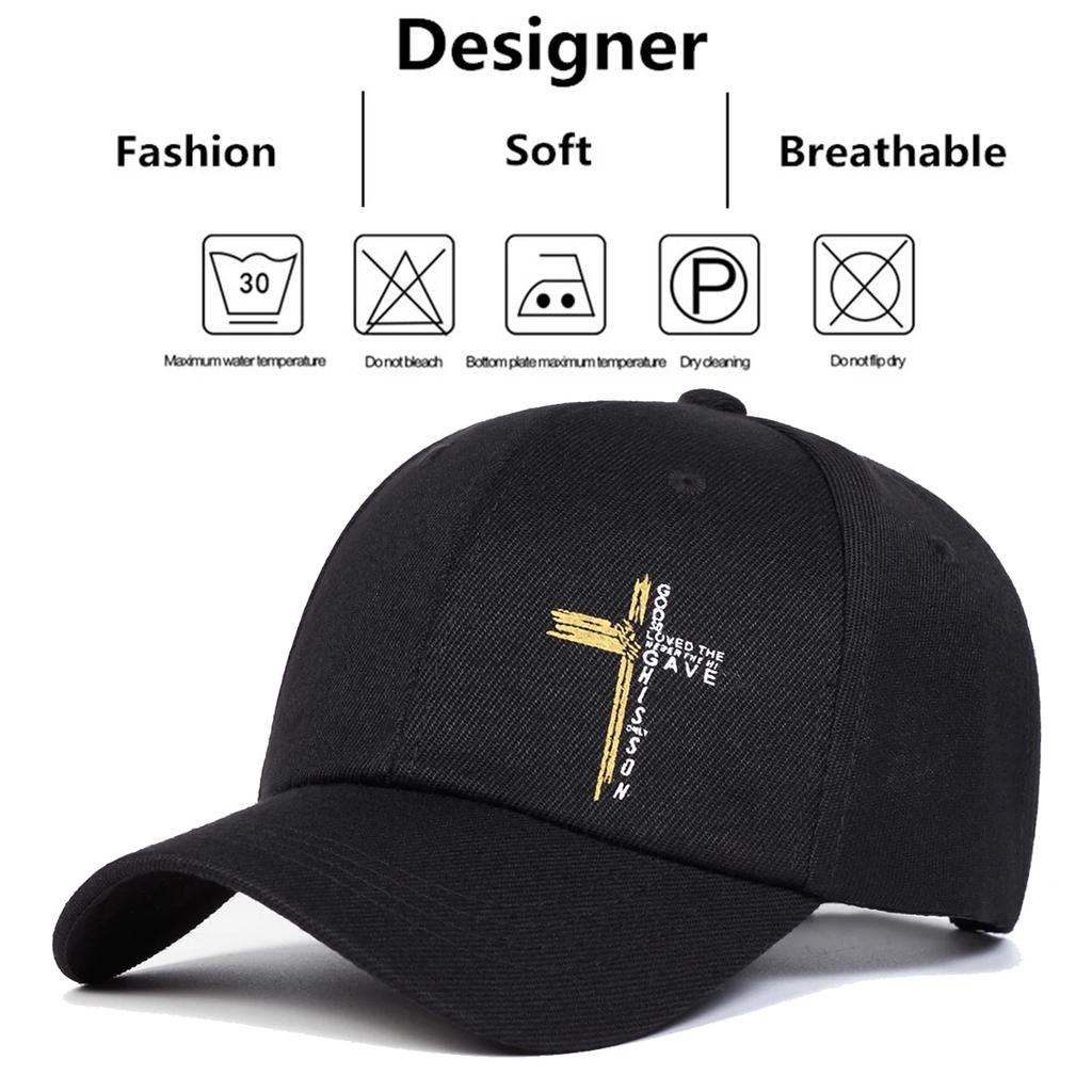 Unisex Letter Cross Printing Baseball Caps Outdoor Adjustable Spring and Autumn Casual Sunscreen Hat