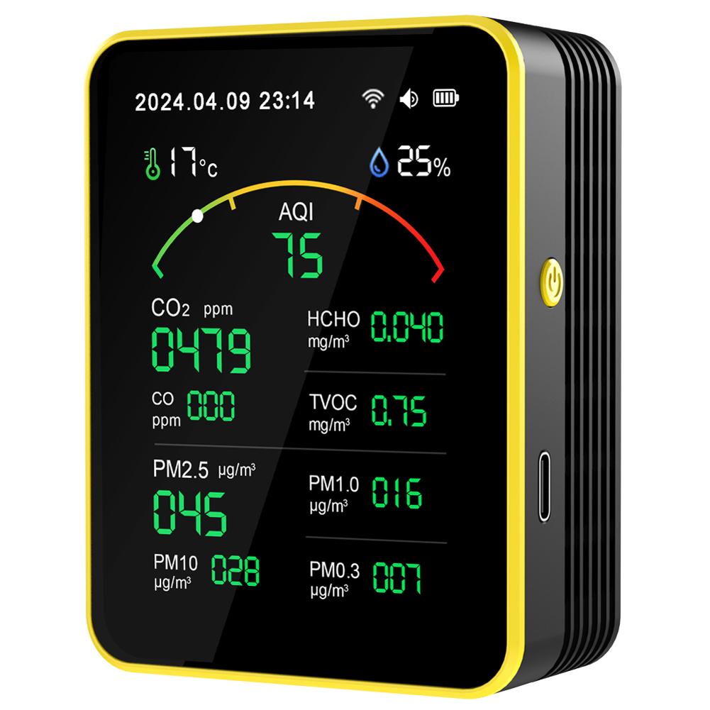 Tuya WiFi15in1 Air Quality Detector Household Portable AQI PM0.3 PM1.0 PM2.5 PM10 CO CO2 TVOC HCHO