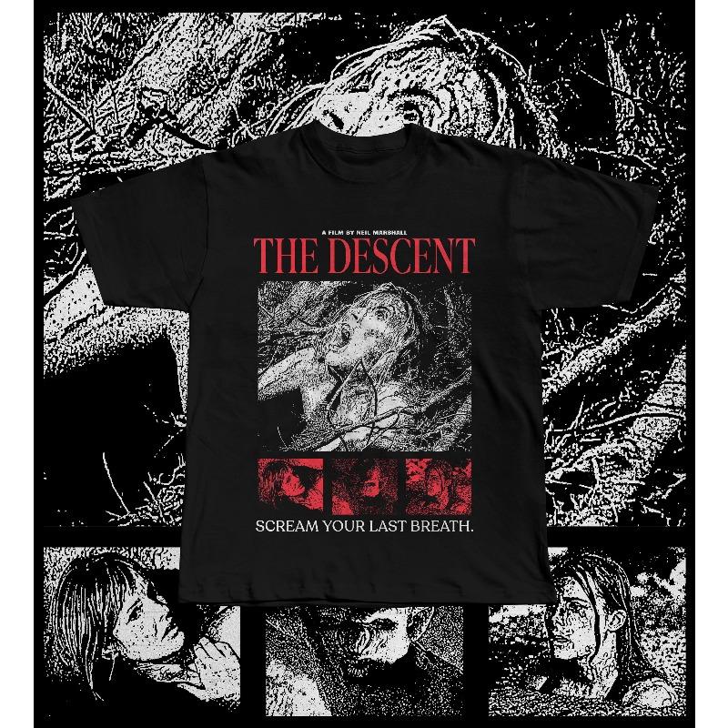 

The Descent Movie T-Shirt, 2005 Horror Film Summer Men s and Women s Loose and Breathable T-shirt Top S разноцветный