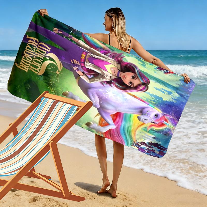 Asciugamano da Spiaggia Stampa Unicorn Academy, Asciugamano Grande Morbido Asciugatura Rapida per Spiaggia Campeggio Nuoto