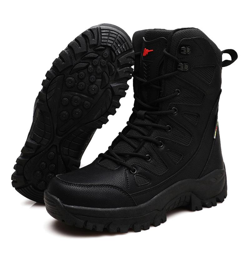 High Top Velvet Thickened Hiking Snow Boots New Large Size Wear-resistant Comfortable Military Boots Combat Boots