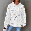 Women Floral Printed Hooded Long Sleeve Regular Fit Pullover Sweatshirt