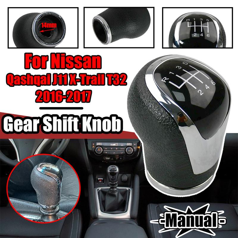 Manual 6 Speed Car Gear Shift Knob Lever Stick Pen Handball For Nissan Qashqai J11 X‑Trail T32 2016 2017