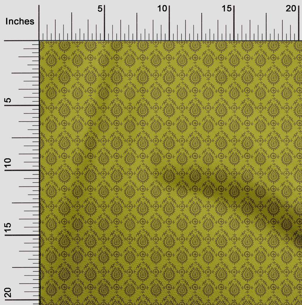 oneOone Tela flexible de algodón con estampado floral de bloques cortados a medida de 40 pulgadas de ancho