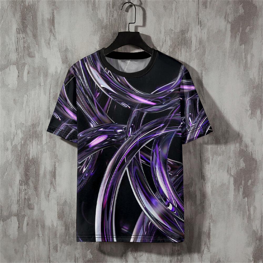 Mode Herren T-Shirt 3D Linienaufdruck Herrenbekleidung Street Designer Kurzarm Übergroßes Oberteil Tees Täglich Lässig Sportbekleidung