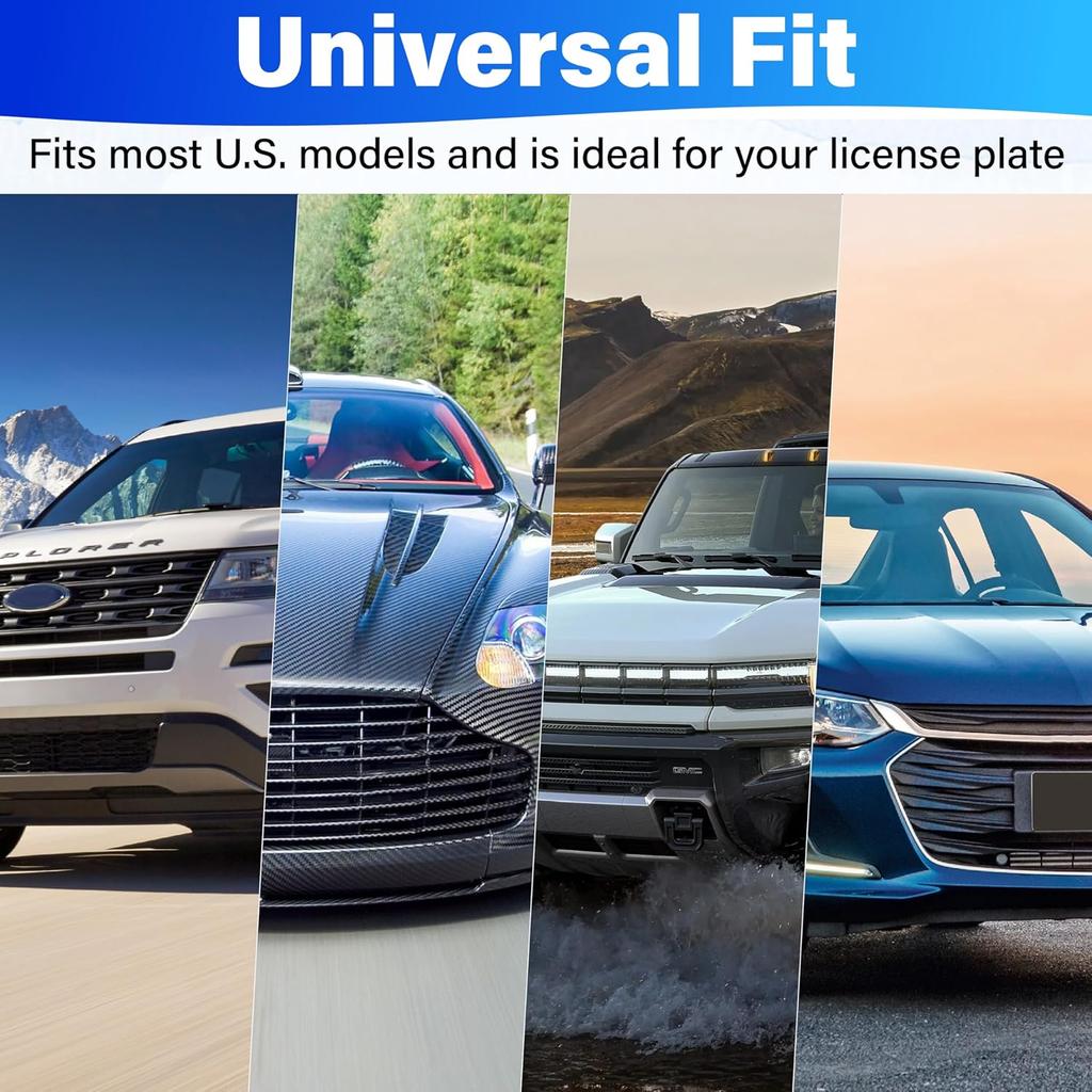 2 PCS Clear License Plate Covers, Unbreakable Novelty Licenses Plate Protect, License Plates Frame For Car Tag, Front And Back With Screws Caps