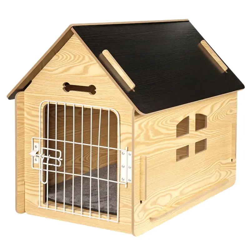 

Деревянная будка для собак, клетка для собак, влагостойкая, на все времена года, универсальная, удобная, легко моющаяся, товары для животных, принадлежности 45X40X46CM светло-желтого