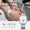 RORIOS Square Analog Watch with and Star Date and Day Watch with Stainless Steel Popular for and Job White Men's Sun, Moon, Display, Display,