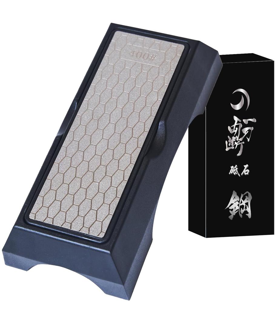 Fully supervised by Itto-Ryodan TV, Steel Whetstone #400#1000, Double-Sided Sharpener, with Non-Slip