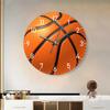 10-inch Wall Clock 2D Basketball Soccer Quartz Clock Bedroom Living Room Decor Sports Silent Clock