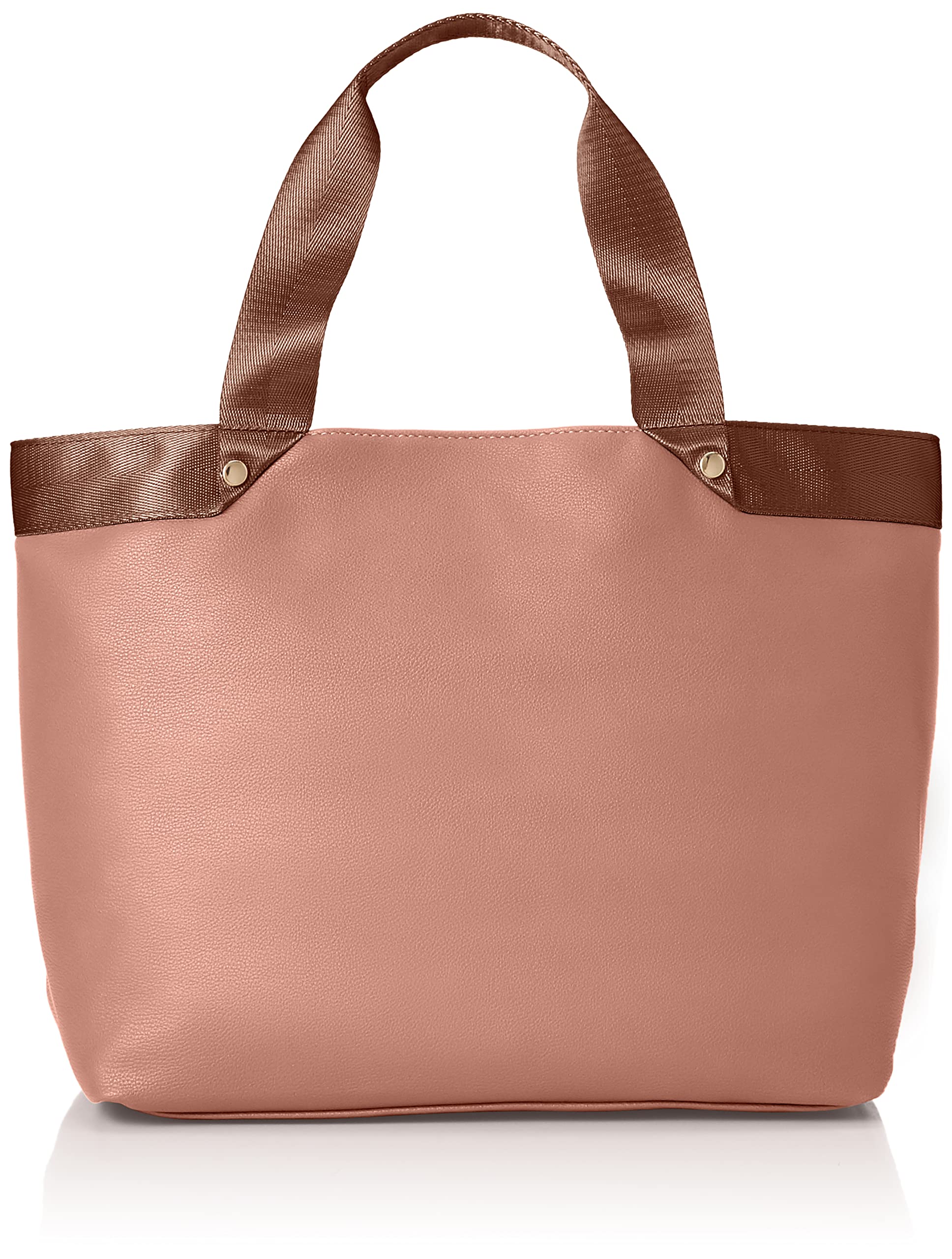 Cuco Women s Faux Leather Tote Bag with Tape Handle, A4 Size, Pink (2253111004)