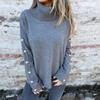 Autumn/Winter 2026 High Neck Button-Up Women's Knit Sweater