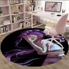 1pc KPop Demon Hunters RUMI5 Print Round Carpet Chair Round Carpet Suitable for Bedroom Living Room Home Decorative Carpet