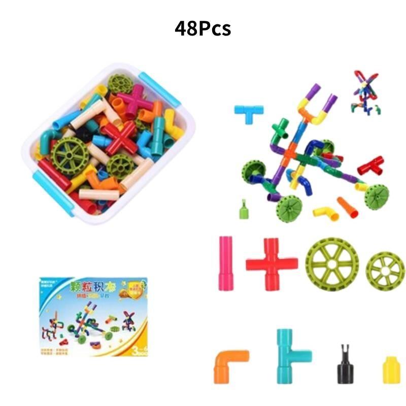Wasserrohr Bausteine Kreatives Puzzle Montagespielzeug Für Jungen und Mädchen 2-3 Jahre