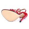 14/15cm Extra Hoher Absatz Übergröße Crossdresser Damen Sandalen Schwarz/Rot Farbstil Essentielle High Heels Sexy Tanz & Cosplay