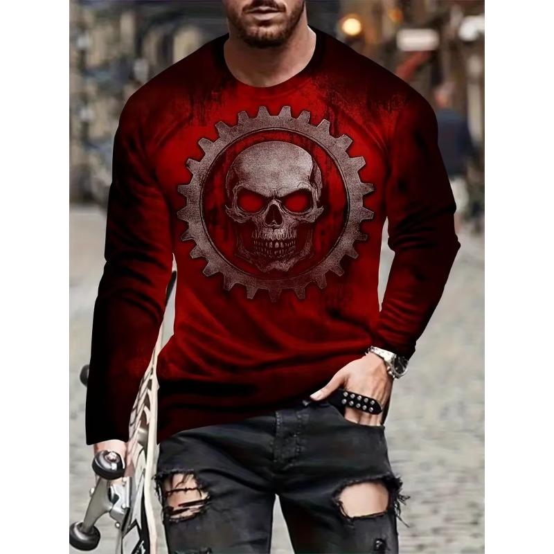 Vintage Men's Long Sleeve T-shirt 3D Golden Dragon Printed T Shirts Harajuku Oversized Top Casual Men's Outdoor T-Shirt Pullover