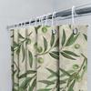 Olive Branches Shower Curtain Natural Green Fruit Pattern, Waterproof Fabric Decor For Bathroom Tiles Backdrop In Bathrooms Kitc