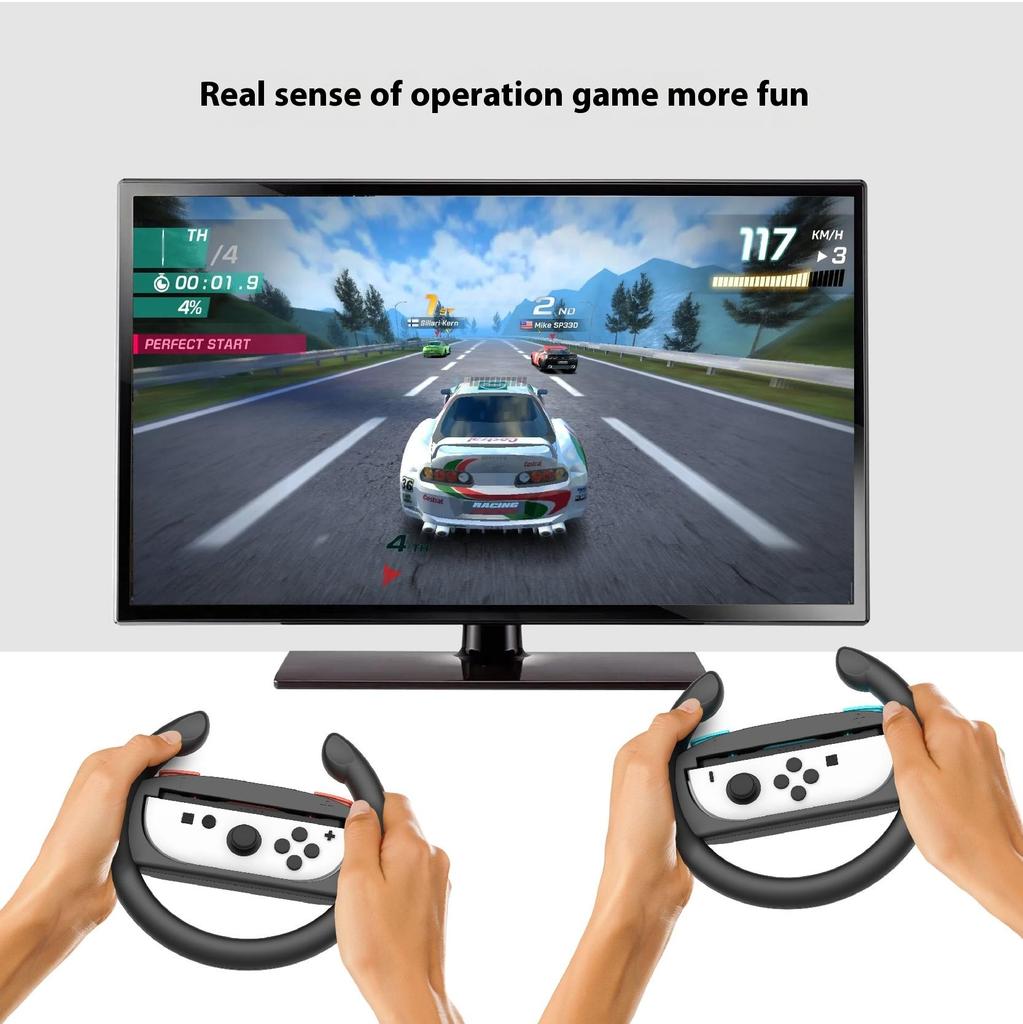 PGTECH GP-362 2Pcs For Nintendo Switch 2 Controller Racing Game Steering Wheel Left and Right Joy-Con Wheel Bracket
