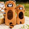 Cuddly Cartoon Red Panda Plush Toys Soft Chubby Long Body Animal Throw Pillow Warm Fluffy Sleeping Pillow Kids Birthday Gift