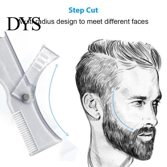 Facial Hair Grooming Tool Beard Styling Comb Portable Line Up Edging Shaping 360-Degree Rotation Perfect Men for All Face Shapes Home School