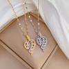 Guochao Micro-Inlaid With One Leaf To Get Rich Accessories Live Broadcast Court Style Full Of Diamonds Inlaid With Luxury Necklaces