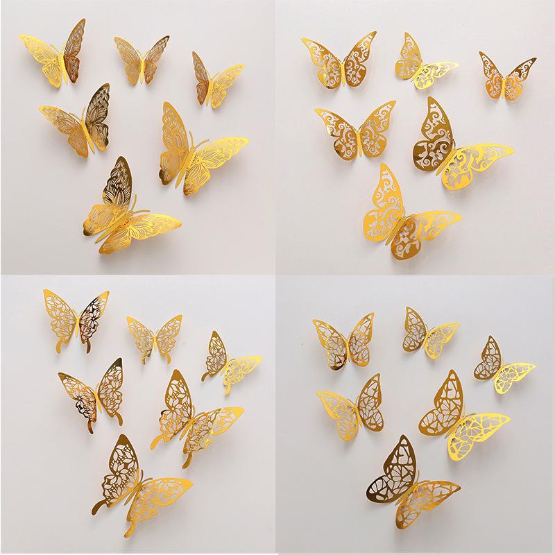 3D Butterfly Wall Stickers: Three-Dimensional Hollow Design, Cartoon Creative Decor for Living Rooms and Holidays