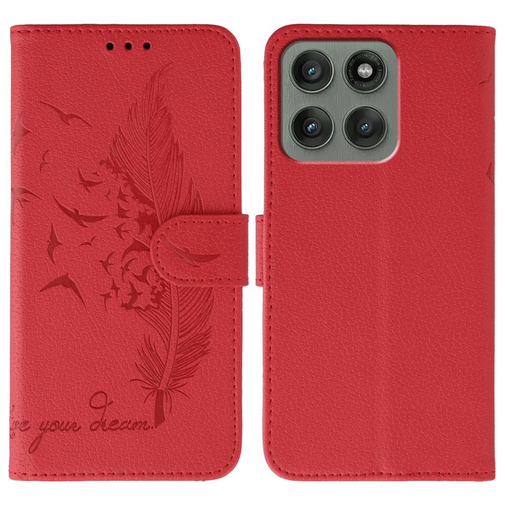 Für Motorola Edge 60 Pro 5G Hülle Federabdruck PU Leder Brieftasche Handyhülle