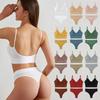 2-teiliges Set mit nahtlosen Tanktops und Höschen für Damen, Unterwäsche aus Baumwolle mit G-String, kabellos, weiches bauchfreies Top, niedrige Unterhose, 2-teiliges Outfit-Set