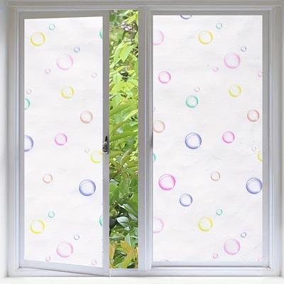 1 Roll Cuttable Adhesive Window Film with Colorful Bubbles, Privacy Sticker for Bedroom/Bathroom/Kitchen Windows & Doors