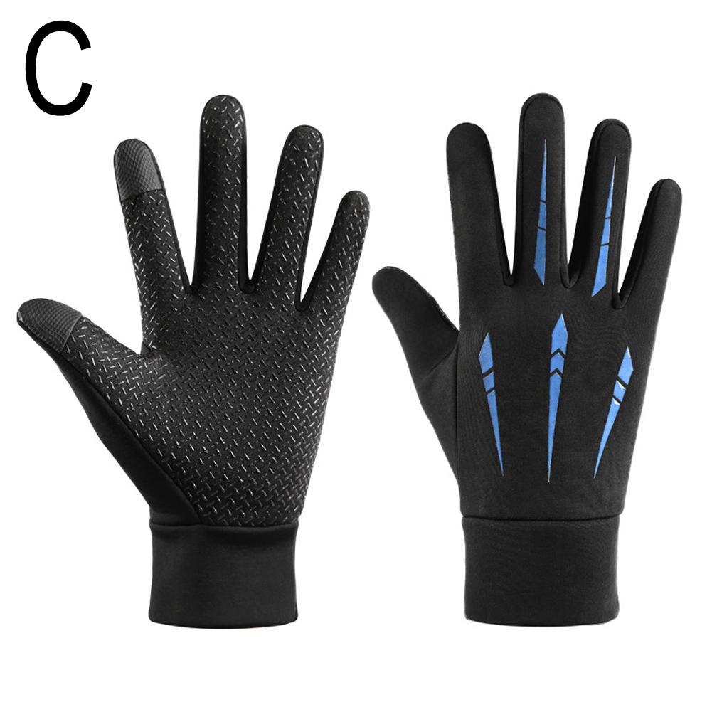 Winter Men's Cycling Gloves Plush Warm Windproof Touch Screen Non-slip Running Fitness Cycling Sports Warm Gloves