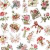 50 Literary Handbook Materials Flowers and Letters Sticker Pack Creative DIY Greeting Cards Water Cup Available for Wholesale