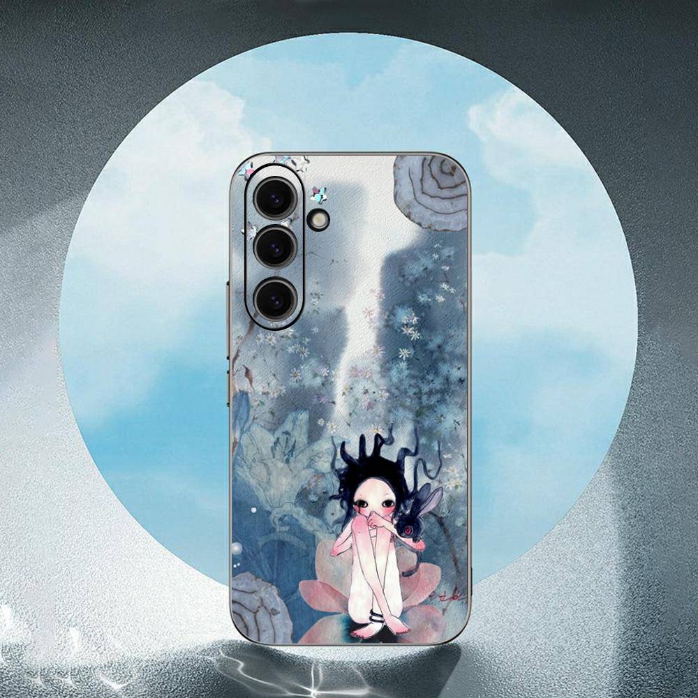 A-Aya Takano-O For Samsung Galaxy S25 S24 S23 Ultra S22 S21 Plus S20 Black Soft Silicone Protective Case
