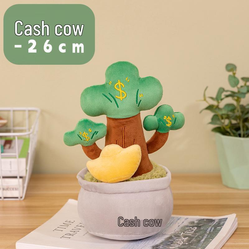 

Simulated Money Tree Plush Plant Doll - Desktop Ornament 26cm