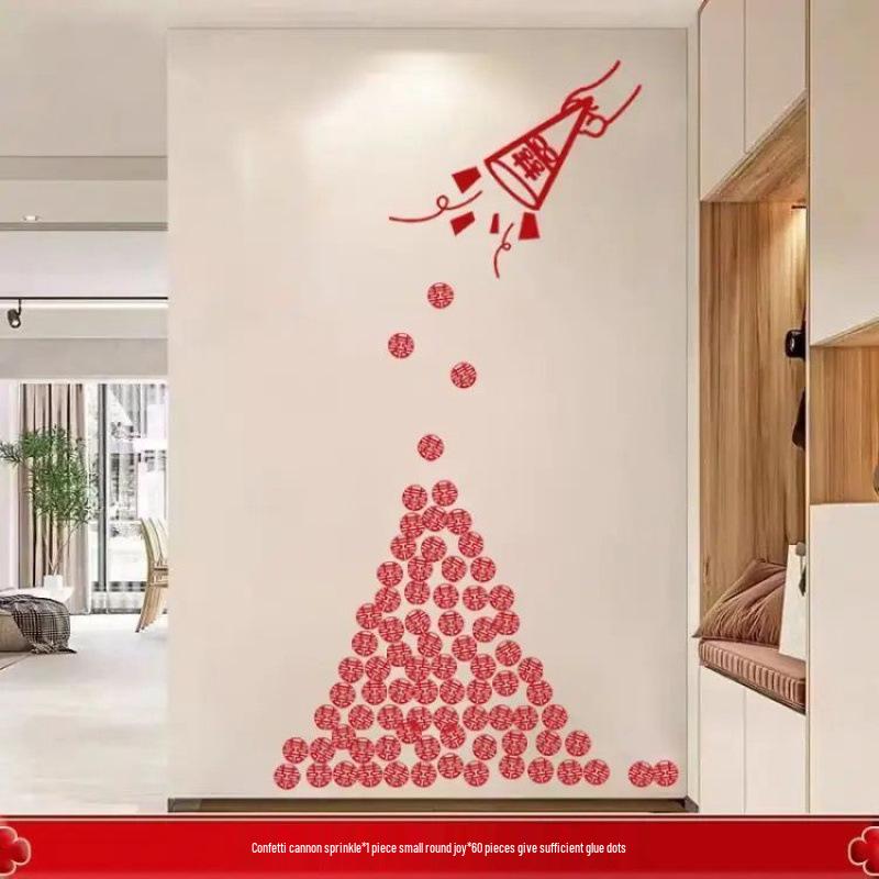 Newlywed Double Happiness Stickers for Wedding Bedroom & Door Decoration