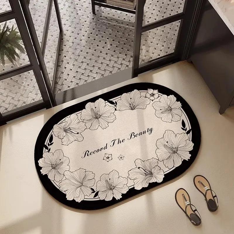 American Bathroom Carpet Cabinet Crystal Velvet Door Absorbent Mat Quick Dry Non-slip Mat Toilet Toilet Door Mat