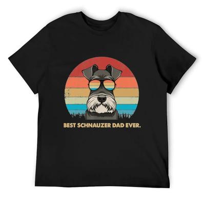 Hund Vintage Bester Schnauzer Papa Aller Zeiten Vatertag Geschenk T-Shirt Anime Kleidung Zoll Designe dein eigenes Baggy Shirt Herren T-Shirt