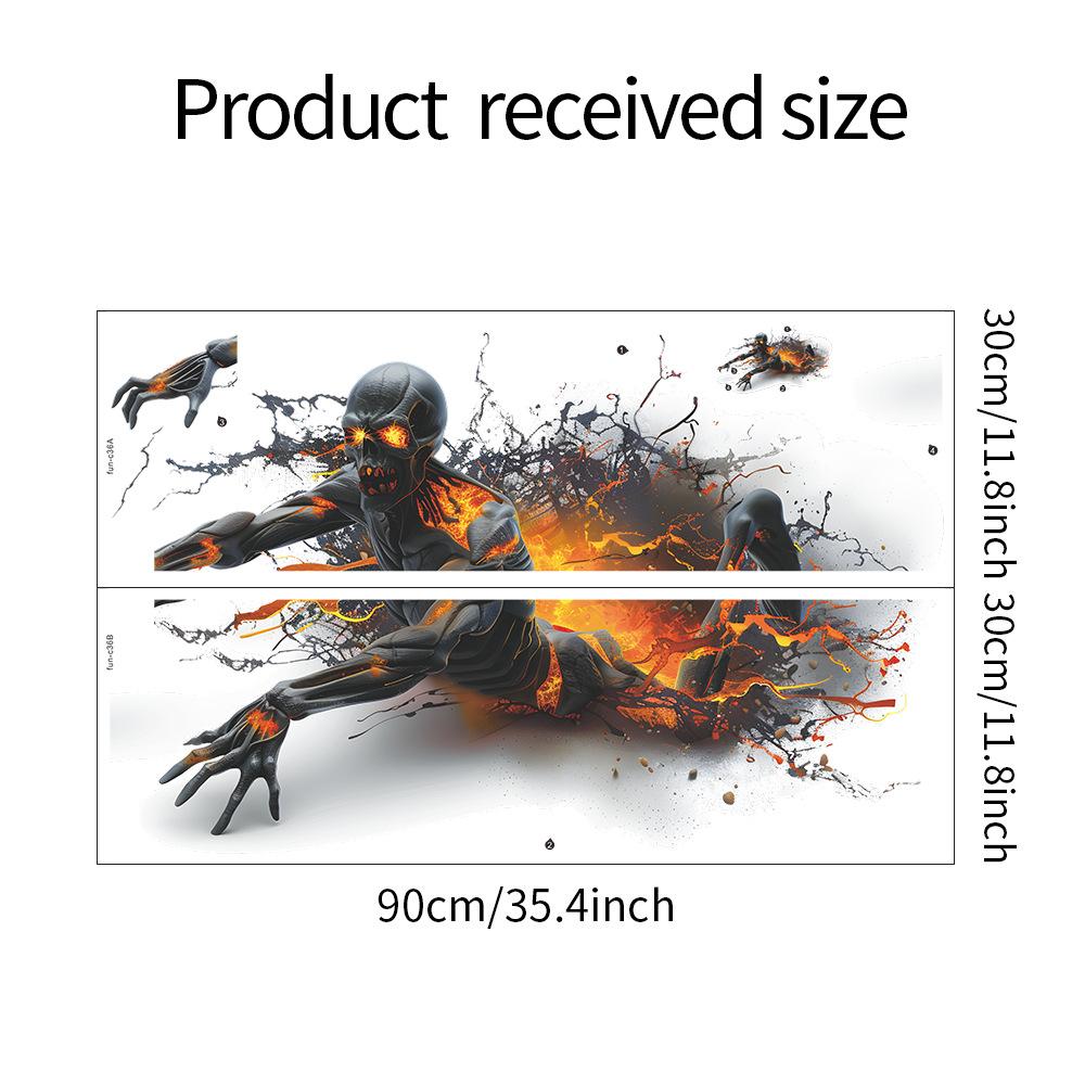 

Хэллоуин Сломанная Стена Огонь Зомби Спальня Гостиная Фон Декоративные Наклейки На Стены 30*90CM*2PCS/fun-c36