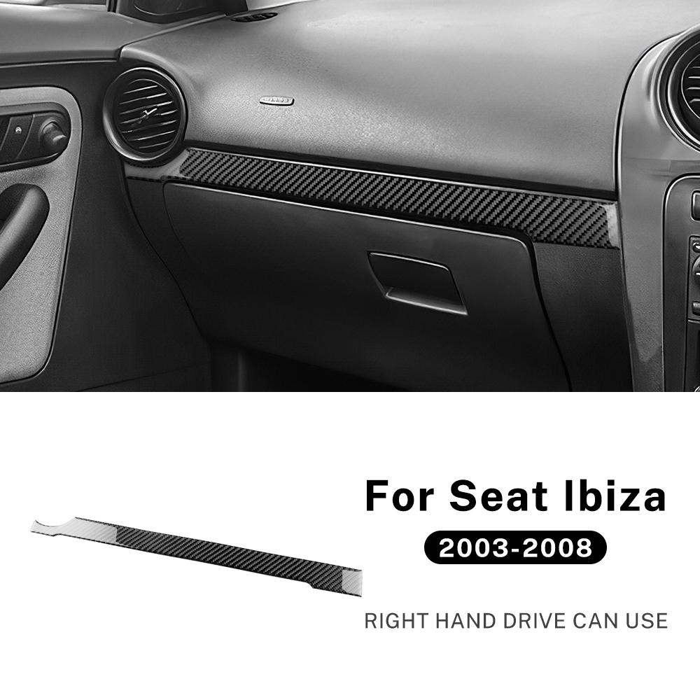 Real Soft Carbon Fiber Sticker For Seat Ibiza 6l 2003 2004 2005 2006 2007 2008 LHD RHD Car Passenger Co-pilot Strip Interior