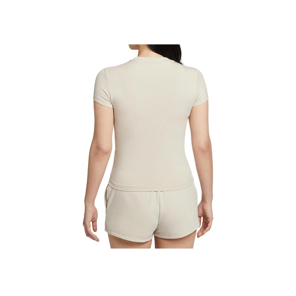 Nike Sportswear Women's Slim Fit Knit T-Shirt Light Orewood Brown HF9723-104