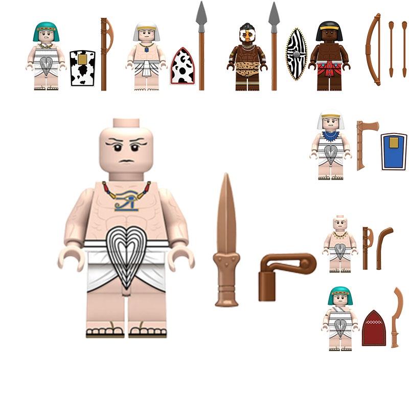 Children's Assembly Toy Intelligent And Educational Egyptian Spear Infantry Pharaoh Guard Building Blocks