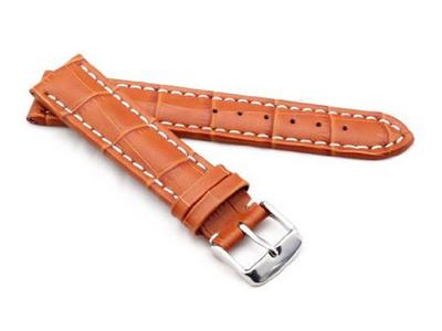 King Watch Parts Kompatibel mit Tag Heuer geprägtem Kroko-Gurt, Aftermarket-Produkt, Hellbraun [Import Original], 20/18 mm