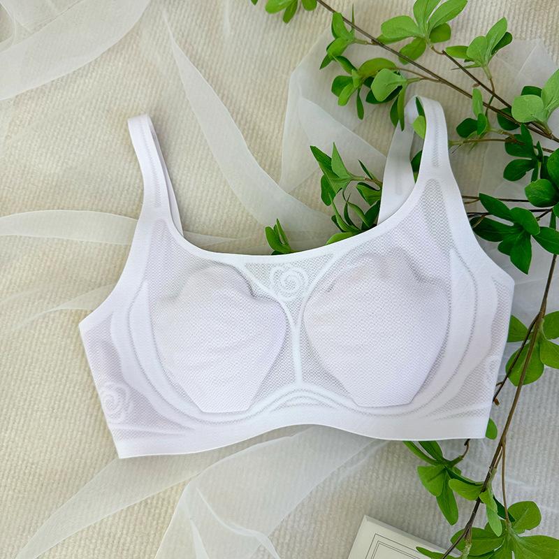 Vest Rabbit-ear Bra for Women Thin and Seamless Bra Mesh Gathering Bra Beautiful Back Without Underwire Bra Push Up Bra