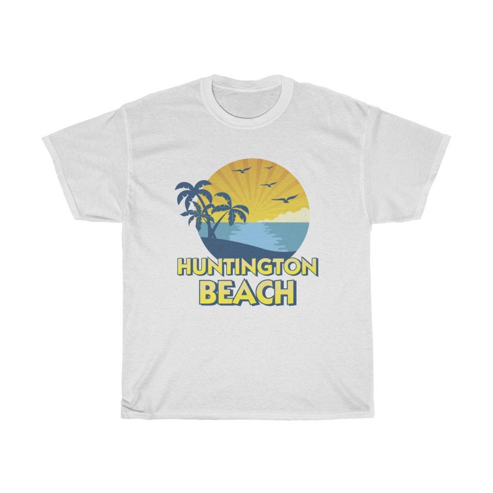 Huntington Beach California Logo White T-Shirt Size S to 5XL 3XL