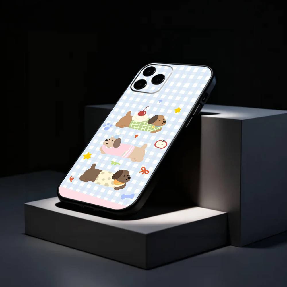 C-Cute-Dachshund K-Kawai Phone Case Silicone Soft For IPhone 17 16 15 14 13 12 11 X XR Plus Pro Max Plus