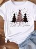 (Asian Size) lovely happy new year Women's Top T Tee merry Christmas festival O-neck Clothing  Print Fashion ladies Graphic T-shirts