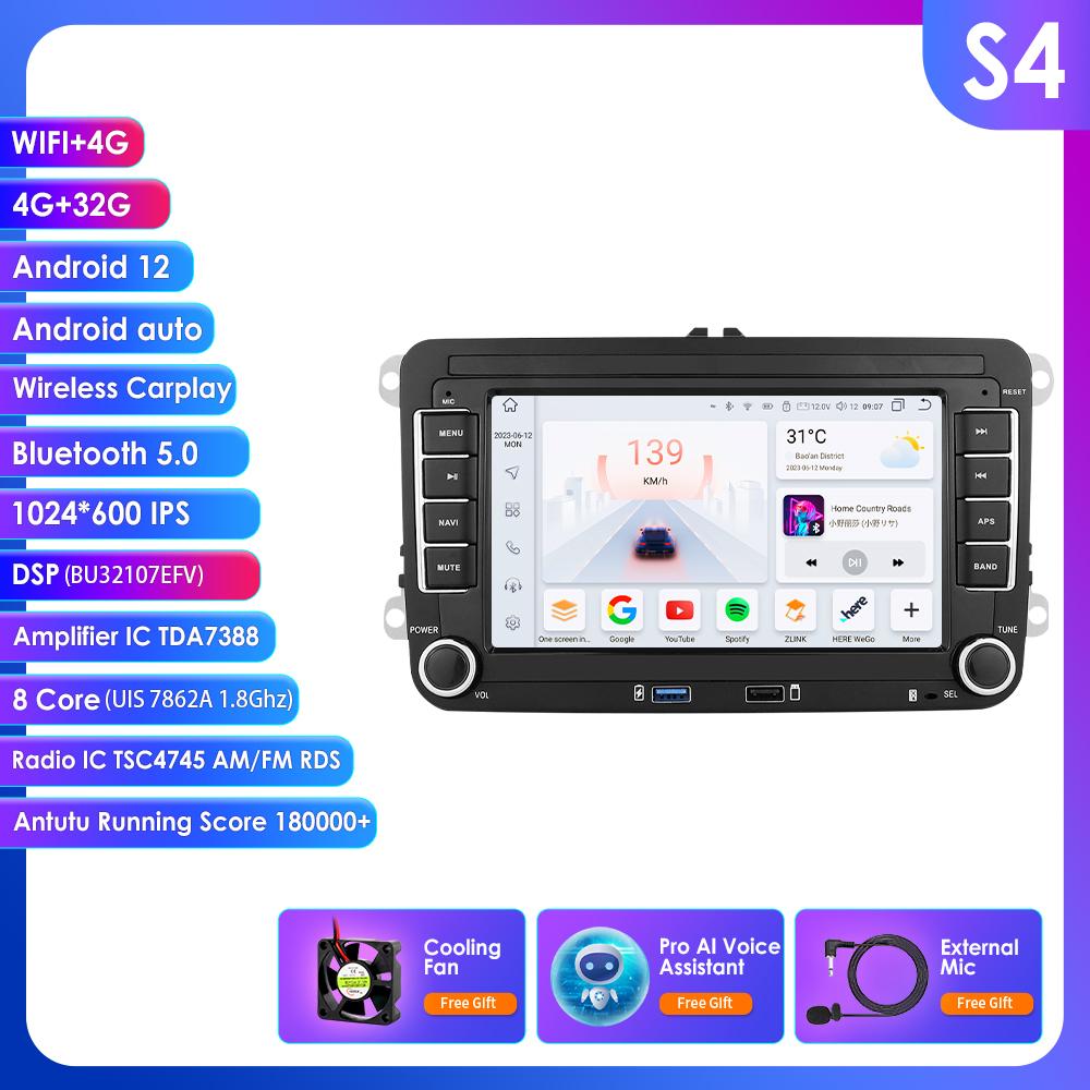 

Hizpo 2Din Автомагнитола Android для Volkswagen Golf 5 6 Polo Passat B6 B7 CC Skoda Jetta Универсальная Мультимедийная Carplay Wifi GPS Интеллектуальная Навигация S4 8Core 4G 32G AI