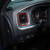 4XRed Carbon Fiber Center Control Air Vent Ring Trim Cover for Dodge Charger 11+